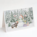 Dachshund Black and Tan Standing Christmas Greeting Cards Pack of 8 Blank Cards with Envelopes Whimsical A7 Size 5x7