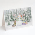 Dachshund Black and Tan Sitting Christmas Greeting Cards Pack of 8 Blank Cards with Envelopes Whimsical A7 Size 5x7
