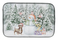 Dachshund Chocolate Christmas Dish Drying Mat Absorbent Dish Drying Mat Pad for Kitchen Counter Dish Drainer Mat for Countertop, 14 x 21", Multicolor