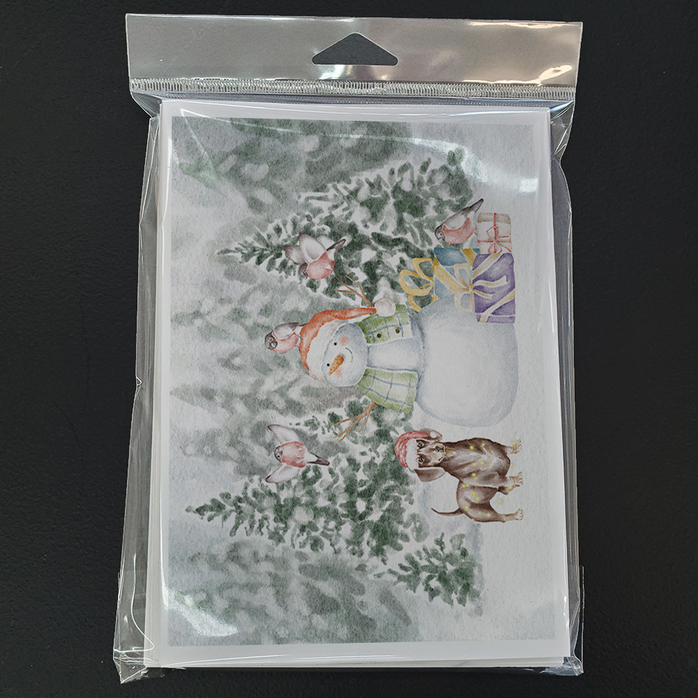 Dachshund Chocolate Christmas Greeting Cards Pack of 8 Blank Cards with Envelopes Whimsical A7 Size 5x7