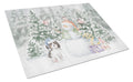 Cavalier King Charles Spaniel Tricolor Puppy Christmas Cutting Board Tempered Glass Kitchen Cutting Surface, Heat Resistant Chopping, Non-Slip Feet, Food Prep & Serving