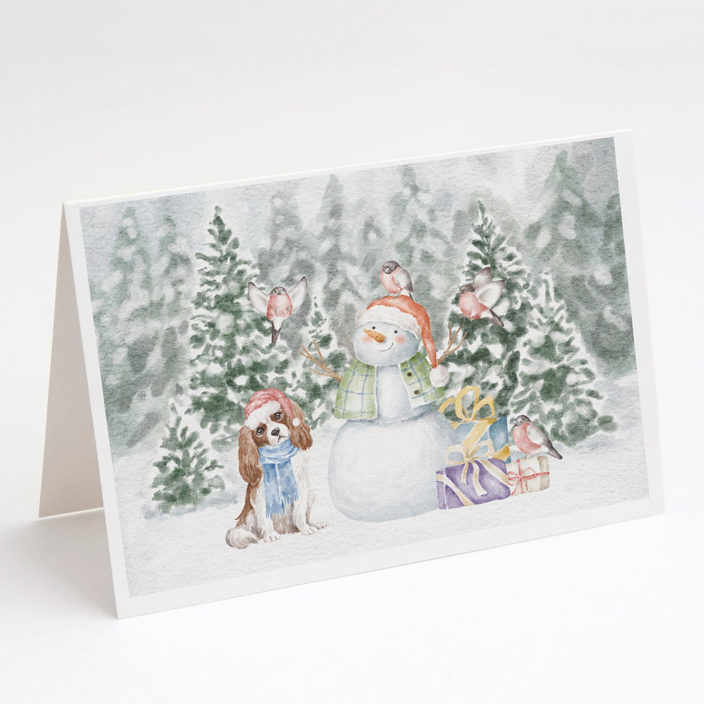 Cavalier King Charles Spaniel Blenheim Christmas Greeting Cards Pack of 8 Blank Cards with Envelopes Whimsical A7 Size 5x7