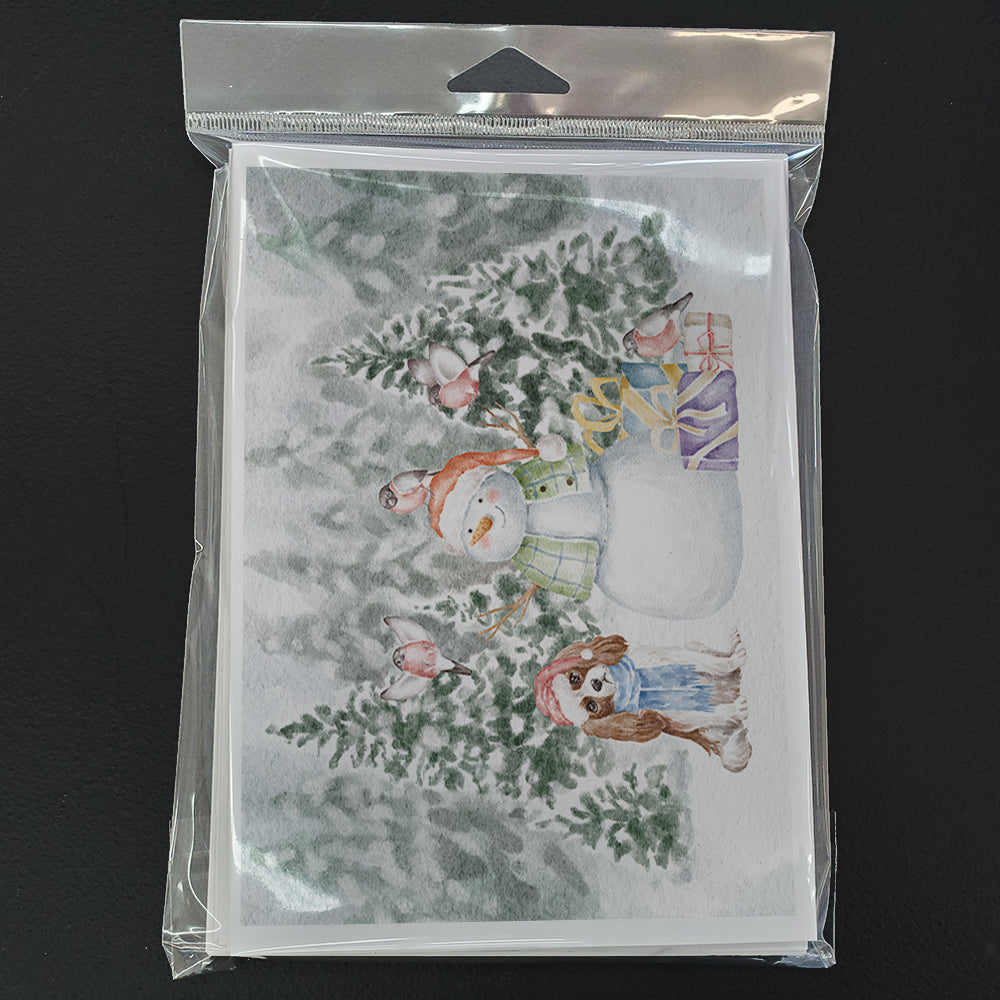 Cavalier King Charles Spaniel Blenheim Christmas Greeting Cards Pack of 8 Blank Cards with Envelopes Whimsical A7 Size 5x7
