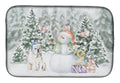 Bulldog Fawn Christmas Dish Drying Mat Absorbent Dish Drying Mat Pad for Kitchen Counter Dish Drainer Mat for Countertop, 14 x 21", Multicolor