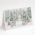 Bulldog Fawn and White Christmas Greeting Cards Pack of 8 Blank Cards with Envelopes Whimsical A7 Size 5x7