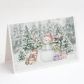 Bulldog Puppy Fawn and White Christmas Greeting Cards Pack of 8 Blank Cards with Envelopes Whimsical A7 Size 5x7