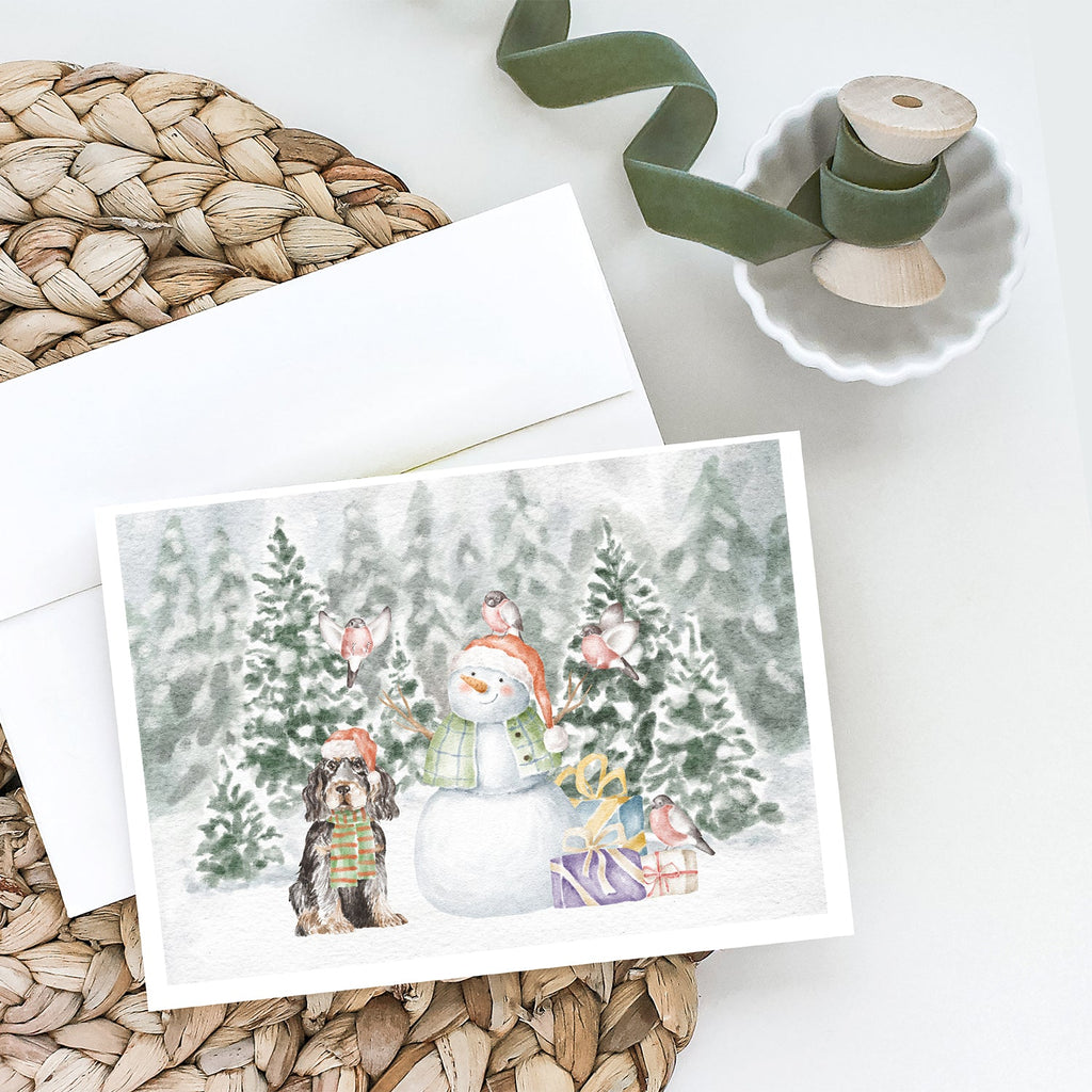 Cocker Spaniel Black and Tan Christmas Greeting Cards Pack of 8 Blank Cards with Envelopes Whimsical A7 Size 5x7