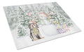 Cocker Spaniel Black and Tan Christmas Cutting Board Tempered Glass Kitchen Cutting Surface, Heat Resistant Chopping, Non-Slip Feet, Food Prep & Serving