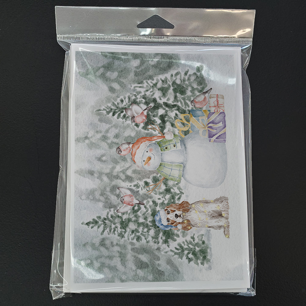 Cocker Spaniel Red and White Christmas Greeting Cards Pack of 8 Blank Cards with Envelopes Whimsical A7 Size 5x7