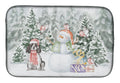 Cocker Spaniel Black and White Christmas Dish Drying Mat Absorbent Dish Drying Mat Pad for Kitchen Counter Dish Drainer Mat for Countertop, 14 x 21", Multicolor