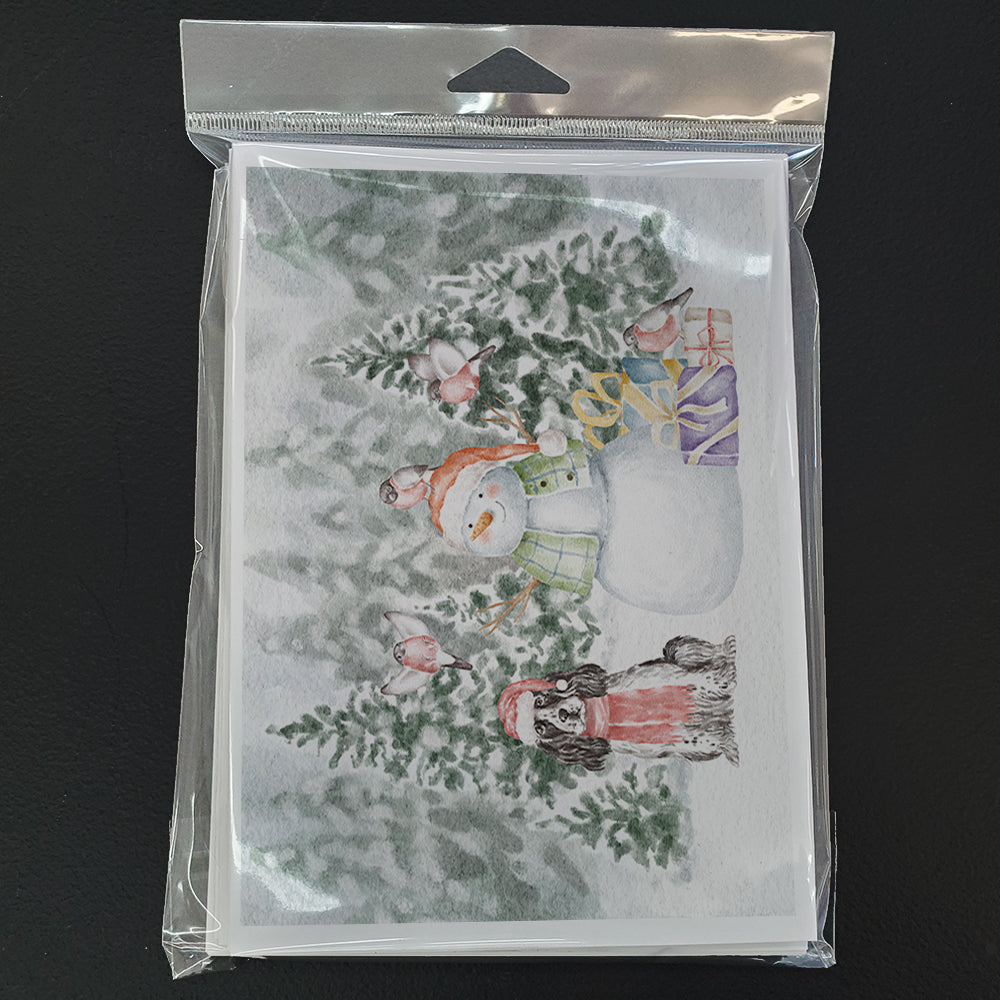 Cocker Spaniel Black and White Christmas Greeting Cards Pack of 8 Blank Cards with Envelopes Whimsical A7 Size 5x7