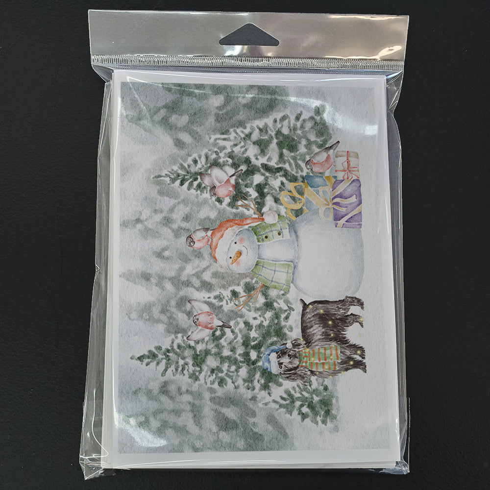 Cocker Spaniel Black Christmas Greeting Cards Pack of 8 Blank Cards with Envelopes Whimsical A7 Size 5x7