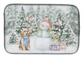 Cocker Spaniel Golden Christmas Dish Drying Mat Absorbent Dish Drying Mat Pad for Kitchen Counter Dish Drainer Mat for Countertop, 14 x 21", Multicolor