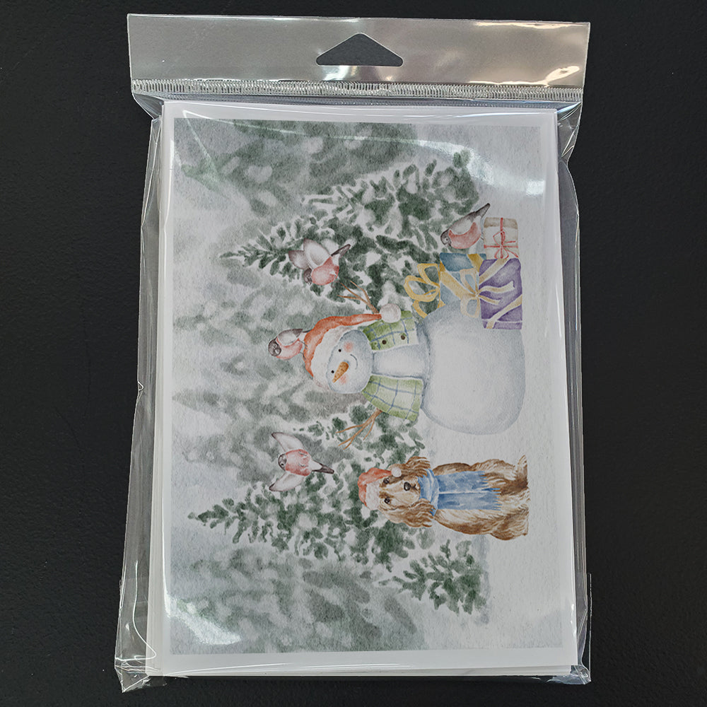 Cocker Spaniel Golden Christmas Greeting Cards Pack of 8 Blank Cards with Envelopes Whimsical A7 Size 5x7