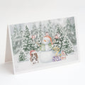 Basset Hound Puppy Brown and White Christmas Greeting Cards Pack of 8 Blank Cards with Envelopes Whimsical A7 Size 5x7
