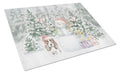 Basset Hound Puppy Brown and White Christmas Cutting Board Tempered Glass Kitchen Cutting Surface, Heat Resistant Chopping, Non-Slip Feet, Food Prep & Serving