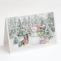 Basset Hound Black White and Tan Christmas Greeting Cards Pack of 8 Blank Cards with Envelopes Whimsical A7 Size 5x7