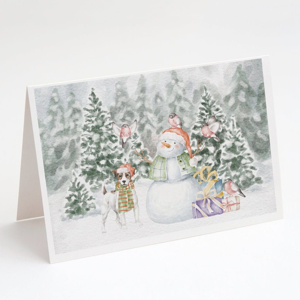 Jack Russell Terrier Tricolor Christmas Greeting Cards Pack of 8 Blank Cards with Envelopes Whimsical A7 Size 5x7