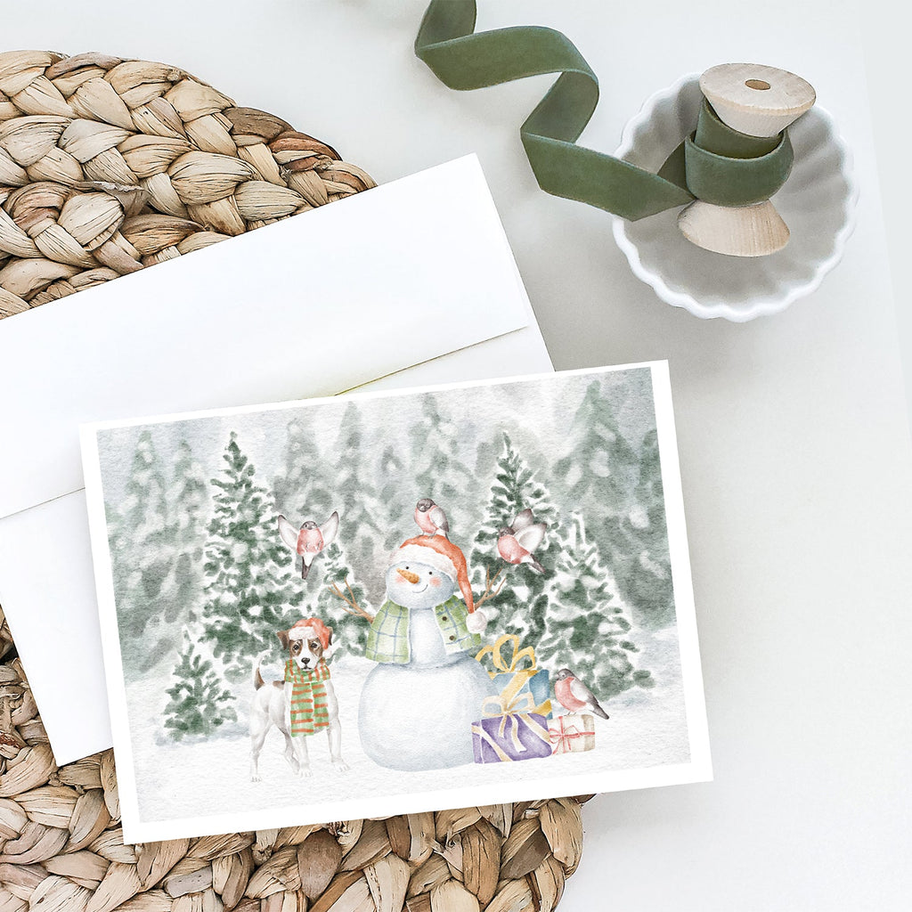 Jack Russell Terrier Tricolor Christmas Greeting Cards Pack of 8 Blank Cards with Envelopes Whimsical A7 Size 5x7