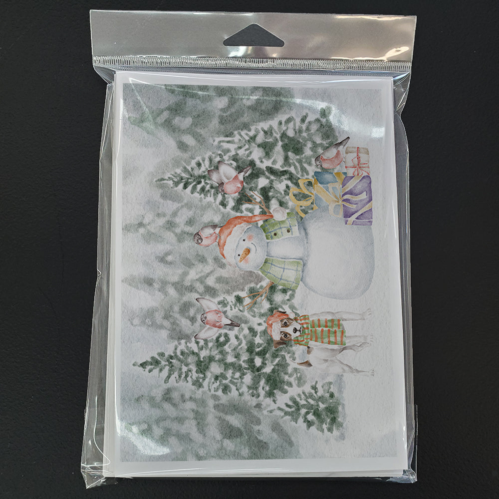 Jack Russell Terrier Tricolor Christmas Greeting Cards Pack of 8 Blank Cards with Envelopes Whimsical A7 Size 5x7