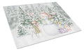 Jack Russell Terrier Tricolor Christmas Cutting Board Tempered Glass Kitchen Cutting Surface, Heat Resistant Chopping, Non-Slip Feet, Food Prep & Serving