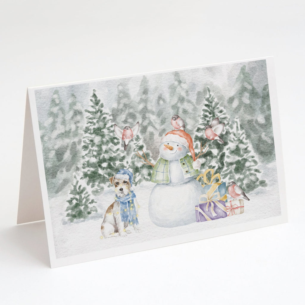 Jack Russell Terrier Wirehaired Christmas Greeting Cards Pack of 8 Blank Cards with Envelopes Whimsical A7 Size 5x7