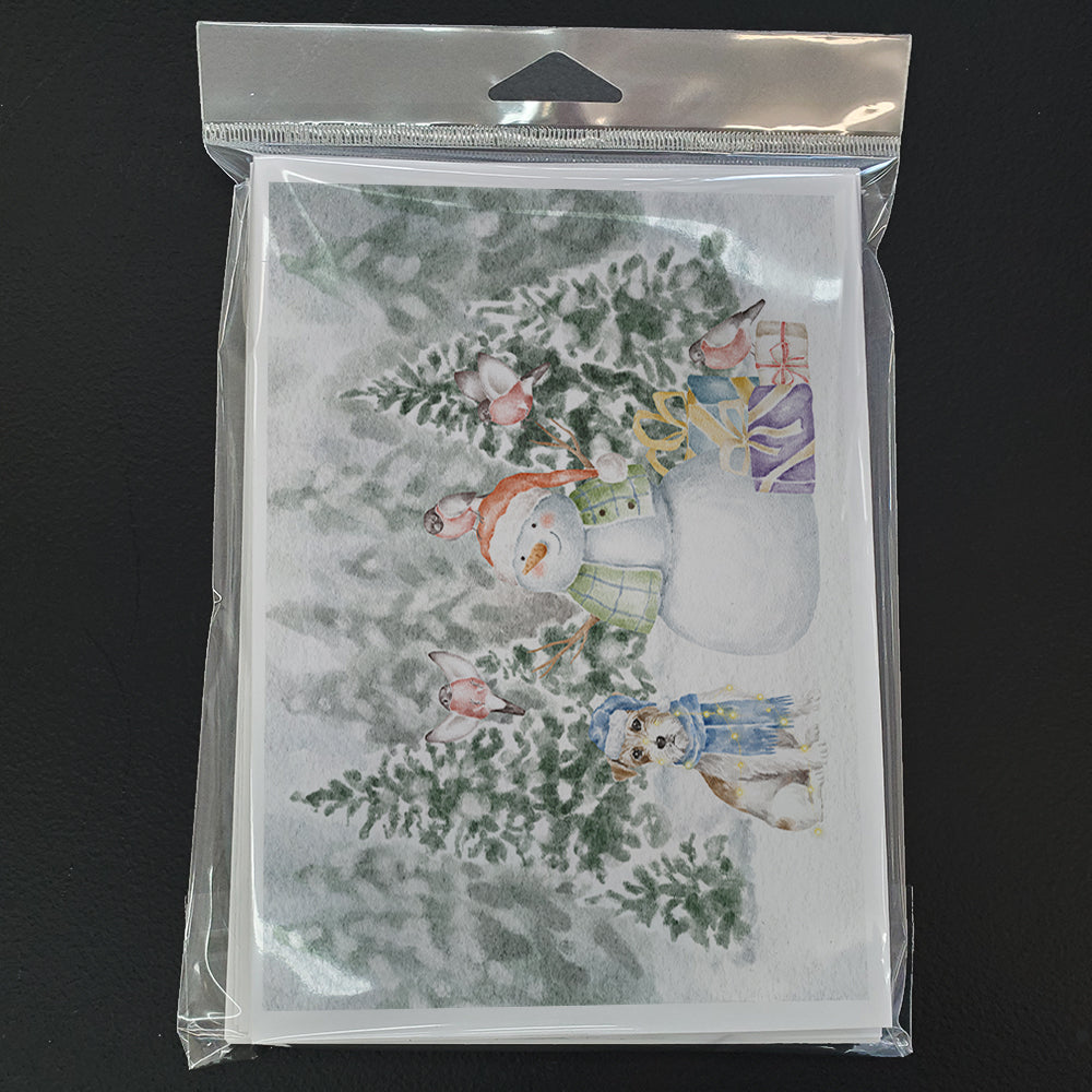 Jack Russell Terrier Wirehaired Christmas Greeting Cards Pack of 8 Blank Cards with Envelopes Whimsical A7 Size 5x7