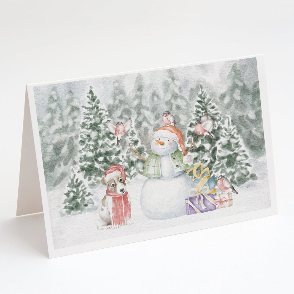 Jack Russell Terrier Puppy Christmas Greeting Cards Pack of 8 Blank Cards with Envelopes Whimsical A7 Size 5x7