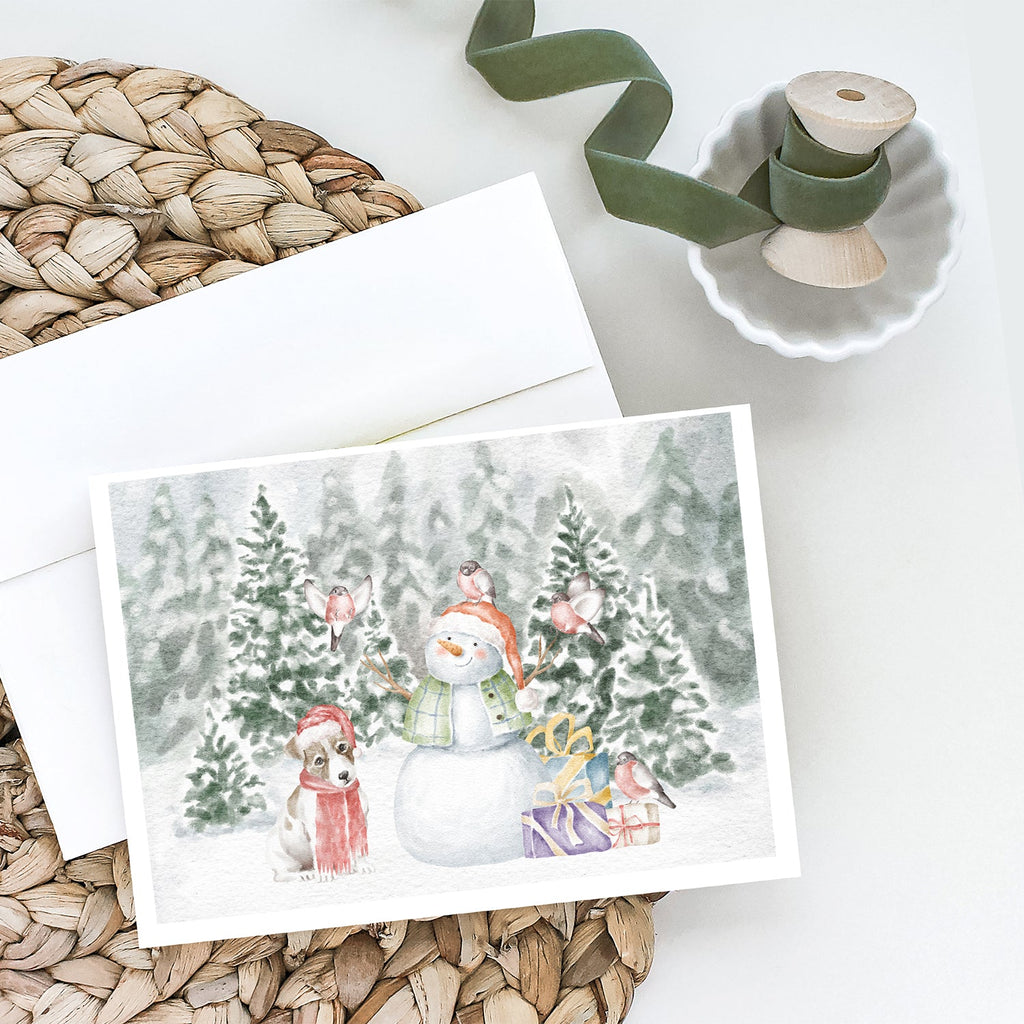 Jack Russell Terrier Puppy Christmas Greeting Cards Pack of 8 Blank Cards with Envelopes Whimsical A7 Size 5x7