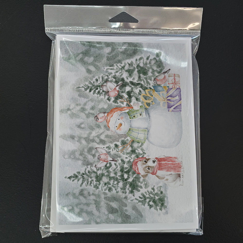 Jack Russell Terrier Puppy Christmas Greeting Cards Pack of 8 Blank Cards with Envelopes Whimsical A7 Size 5x7