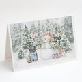 Pug Black Sitting Christmas Greeting Cards Pack of 8 Blank Cards with Envelopes Whimsical A7 Size 5x7