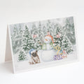 Pug Fawn Sitting Christmas Greeting Cards Pack of 8 Blank Cards with Envelopes Whimsical A7 Size 5x7