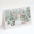 Pug Puppy Black Christmas Greeting Cards Pack of 8 Blank Cards with Envelopes Whimsical A7 Size 5x7