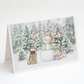 Pug Fawn Smiling Christmas Greeting Cards Pack of 8 Blank Cards with Envelopes Whimsical A7 Size 5x7