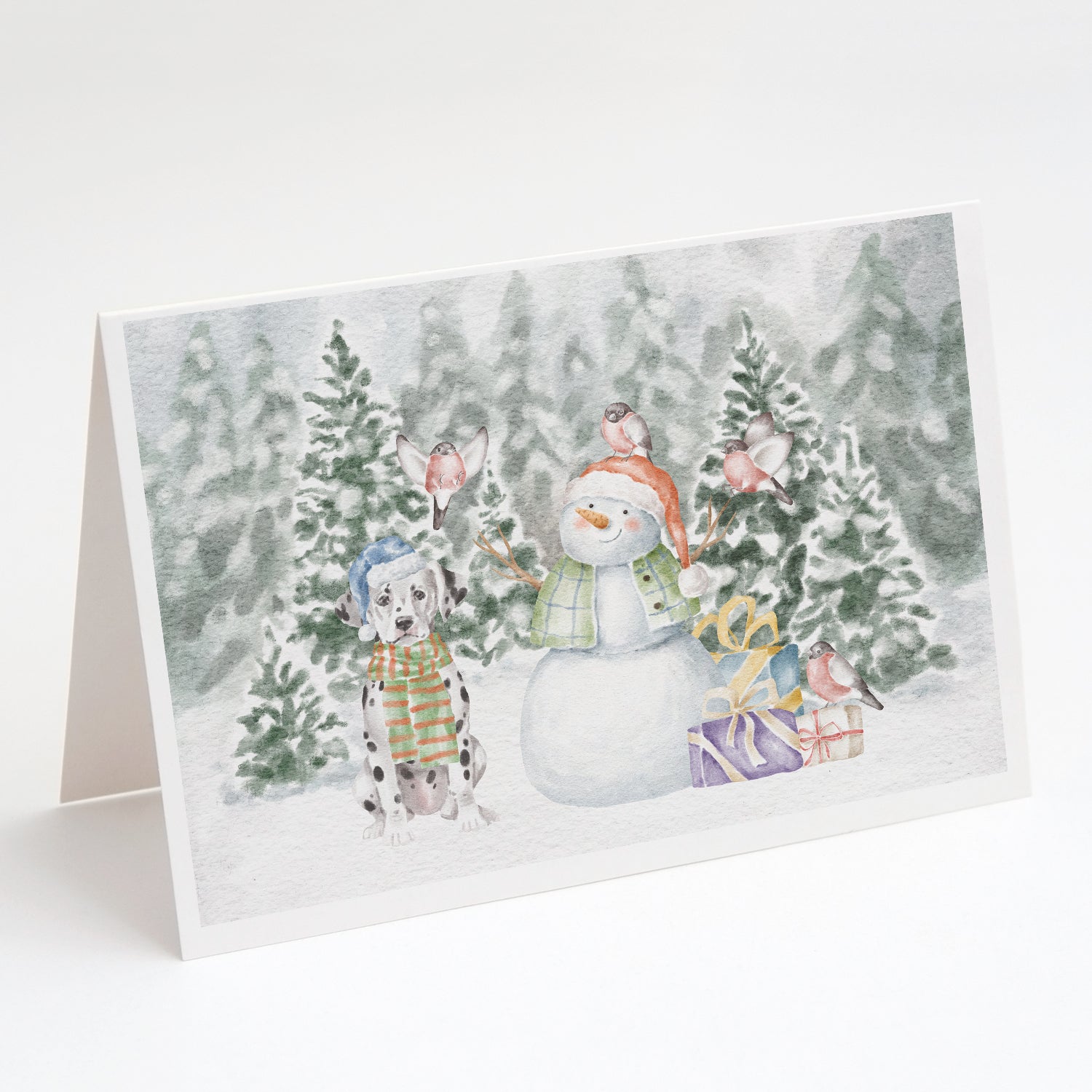 Dalmatian Christmas Greeting Cards Pack of 8 Blank Cards with Envelopes Whimsical A7 Size 5x7