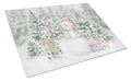 Dalmatian Christmas Cutting Board Tempered Glass Kitchen Cutting Surface, Heat Resistant Chopping, Non-Slip Feet, Food Prep & Serving