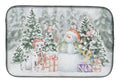Dalmatian Puppy Christmas Dish Drying Mat Absorbent Dish Drying Mat Pad for Kitchen Counter Dish Drainer Mat for Countertop, 14 x 21", Multicolor