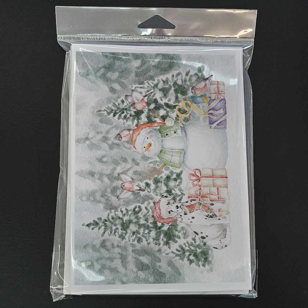 Dalmatian Puppy Christmas Greeting Cards Pack of 8 Blank Cards with Envelopes Whimsical A7 Size 5x7