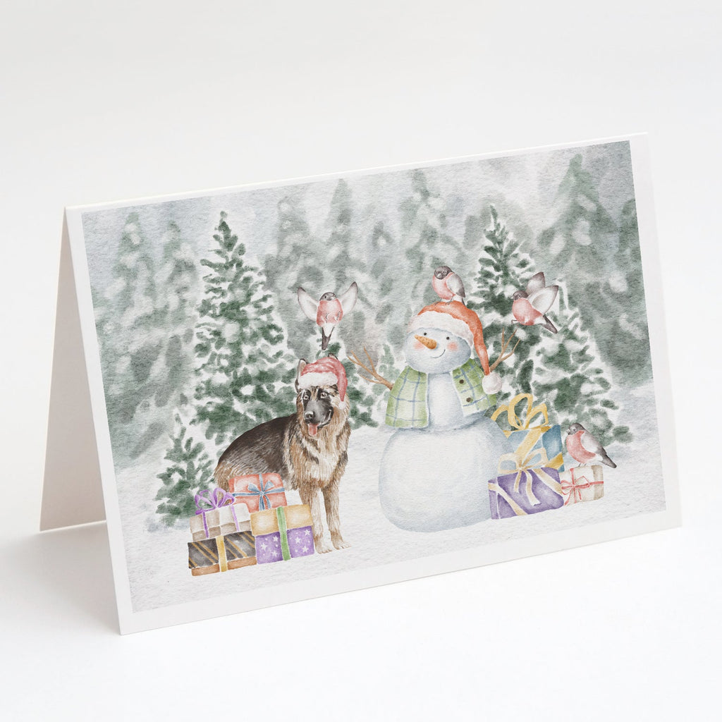 German Shepherd Christmas Greeting Cards Pack of 8 Blank Cards with Envelopes Whimsical A7 Size 5x7