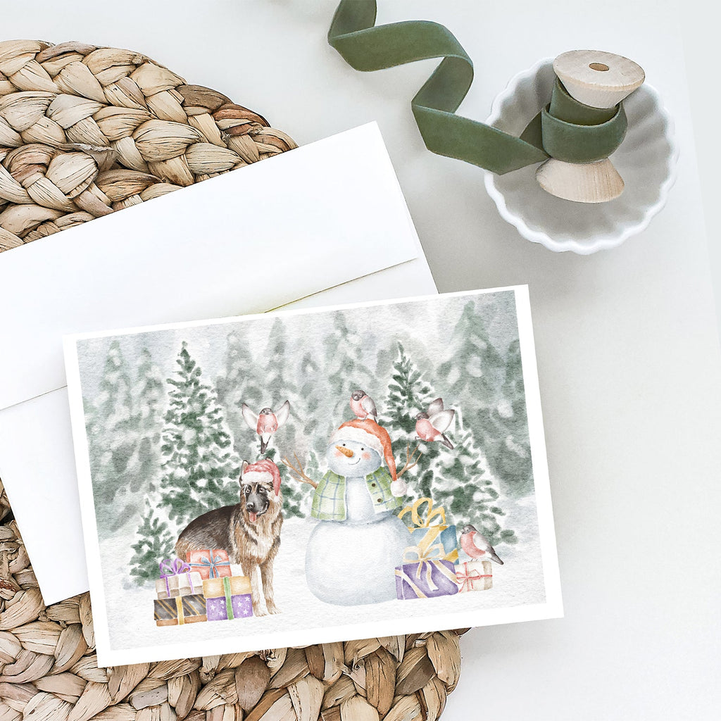 German Shepherd Christmas Greeting Cards Pack of 8 Blank Cards with Envelopes Whimsical A7 Size 5x7