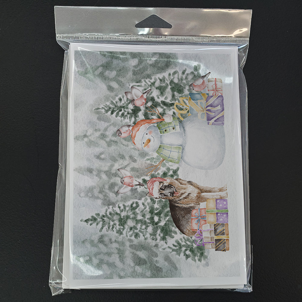 German Shepherd Christmas Greeting Cards Pack of 8 Blank Cards with Envelopes Whimsical A7 Size 5x7