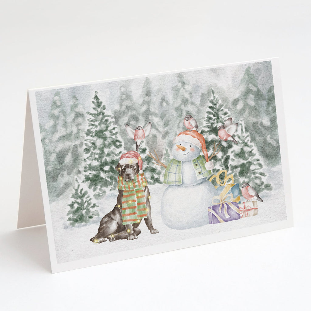 Labrador Retriever Black Christmas Greeting Cards Pack of 8 Blank Cards with Envelopes Whimsical A7 Size 5x7