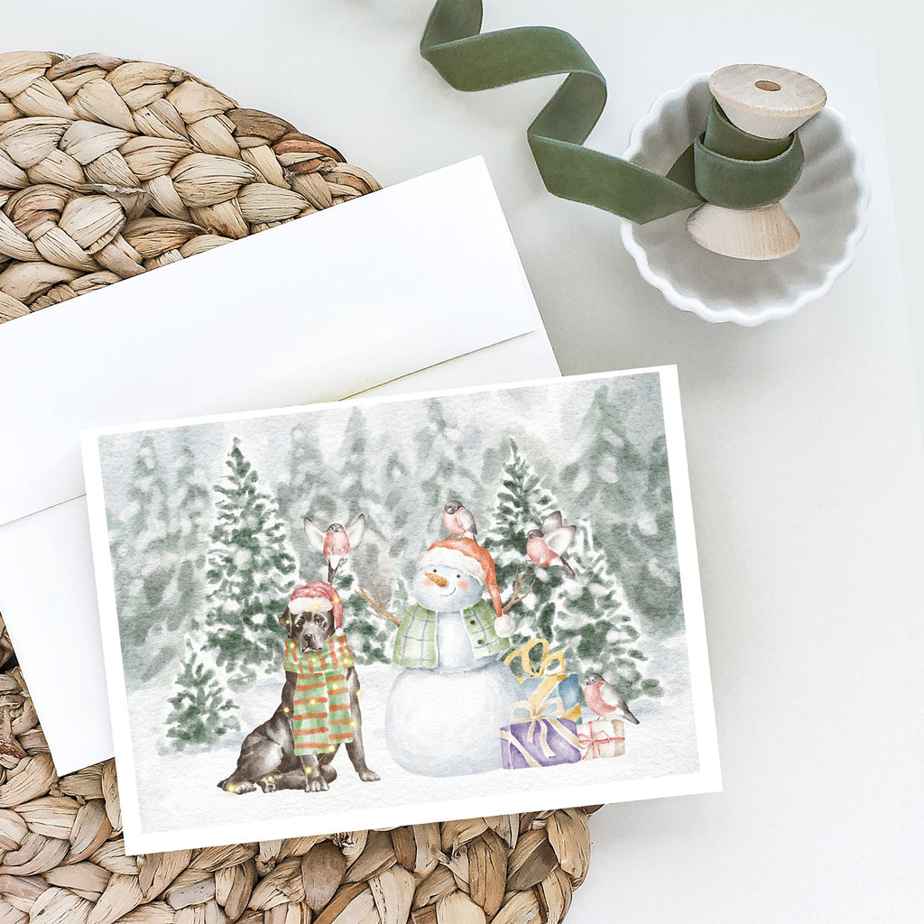 Labrador Retriever Black Christmas Greeting Cards Pack of 8 Blank Cards with Envelopes Whimsical A7 Size 5x7
