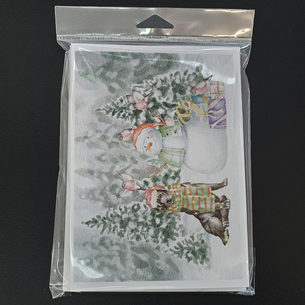 Labrador Retriever Black Christmas Greeting Cards Pack of 8 Blank Cards with Envelopes Whimsical A7 Size 5x7