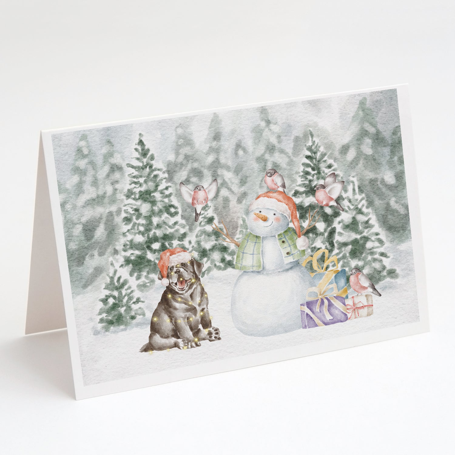 Labrador Retriever Puppy Black Christmas Greeting Cards Pack of 8 Blank Cards with Envelopes Whimsical A7 Size 5x7