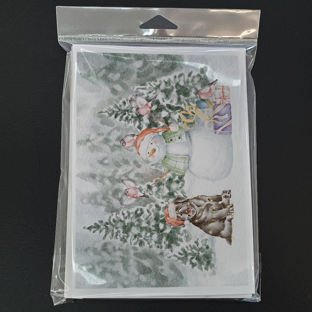 Labrador Retriever Puppy Black Christmas Greeting Cards Pack of 8 Blank Cards with Envelopes Whimsical A7 Size 5x7