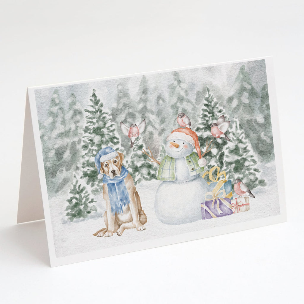 Labrador Retriever Yellow Christmas Greeting Cards Pack of 8 Blank Cards with Envelopes Whimsical A7 Size 5x7