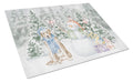 Labrador Retriever Yellow Christmas Cutting Board Tempered Glass Kitchen Cutting Surface, Heat Resistant Chopping, Non-Slip Feet, Food Prep & Serving