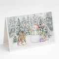 Boxer Fawn Christmas Greeting Cards Pack of 8 Blank Cards with Envelopes Whimsical A7 Size 5x7