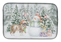 Boxer Fawn Puppy Standing Christmas Dish Drying Mat Absorbent Dish Drying Mat Pad for Kitchen Counter Dish Drainer Mat for Countertop, 14 x 21", Multicolor